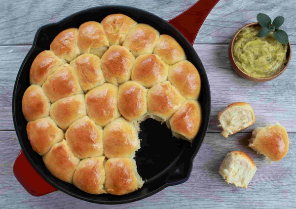 Parker House Rolls with Sage-Honey Butter - PotsandPans.com