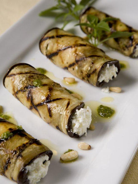 Laura Chenel’s Chèvre, Eggplant and Pesto Appetizers &ndash; PotsandPans