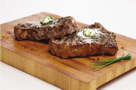 Pepper Rubbed Porterhouse Steak with Chive Butter &ndash; PotsandPans