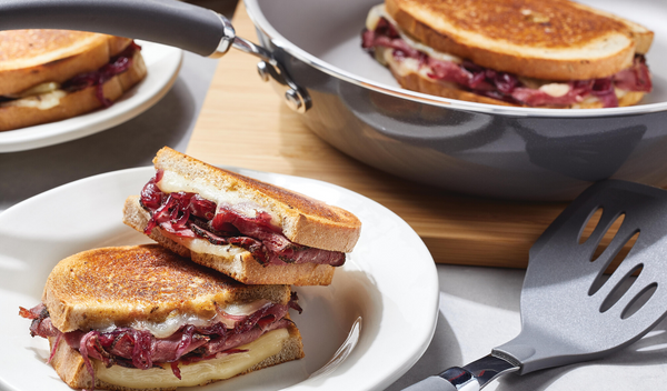 Umami Pastrami Grilled Cheese - PotsandPans.com