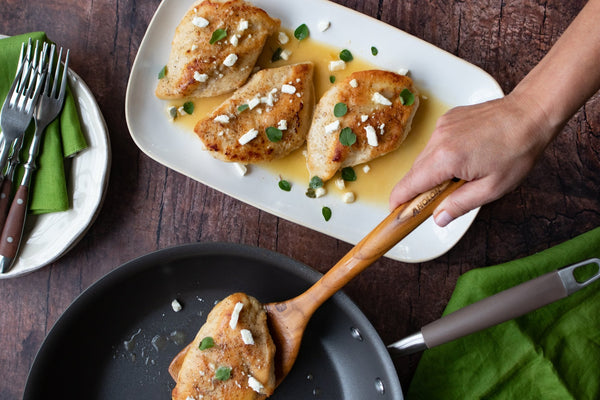 Chicken Breasts with Lemon and Feta -PotsandPans.com