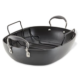 16-Inch x 13-Inch Hard Anodized Nonstick Roaster with Rack | Black