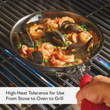 High-heat tolerance for use from stove to oven to grill