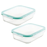 Airtight-Leakproof Borosilicate Glass 2-Piece 51-Oz. Rectangular Container Set