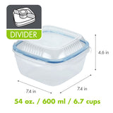 Salad Container with Removable Tray and Dressing Cup