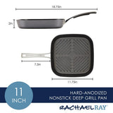 Cook + Create 11-Inch Hard Anodized Nonstick Deep Grill Pan