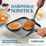 11-Inch Cookstart Aluminum DiamondMax Nonstick Square Griddle