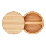 Round Wooden Salt and Spice Box with 2 Compartments