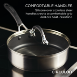 3-Quart Stainless Steel and Hybrid Nonstick Saute Pan with Lid