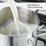 Stainless Steel 2-Quart Saucepan with Measuring Marks and Lid