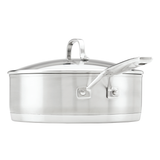 Stainless Steel 3-Ply Base 4.5-Quart Deep Sauté Pan with Helper Handle and Lid