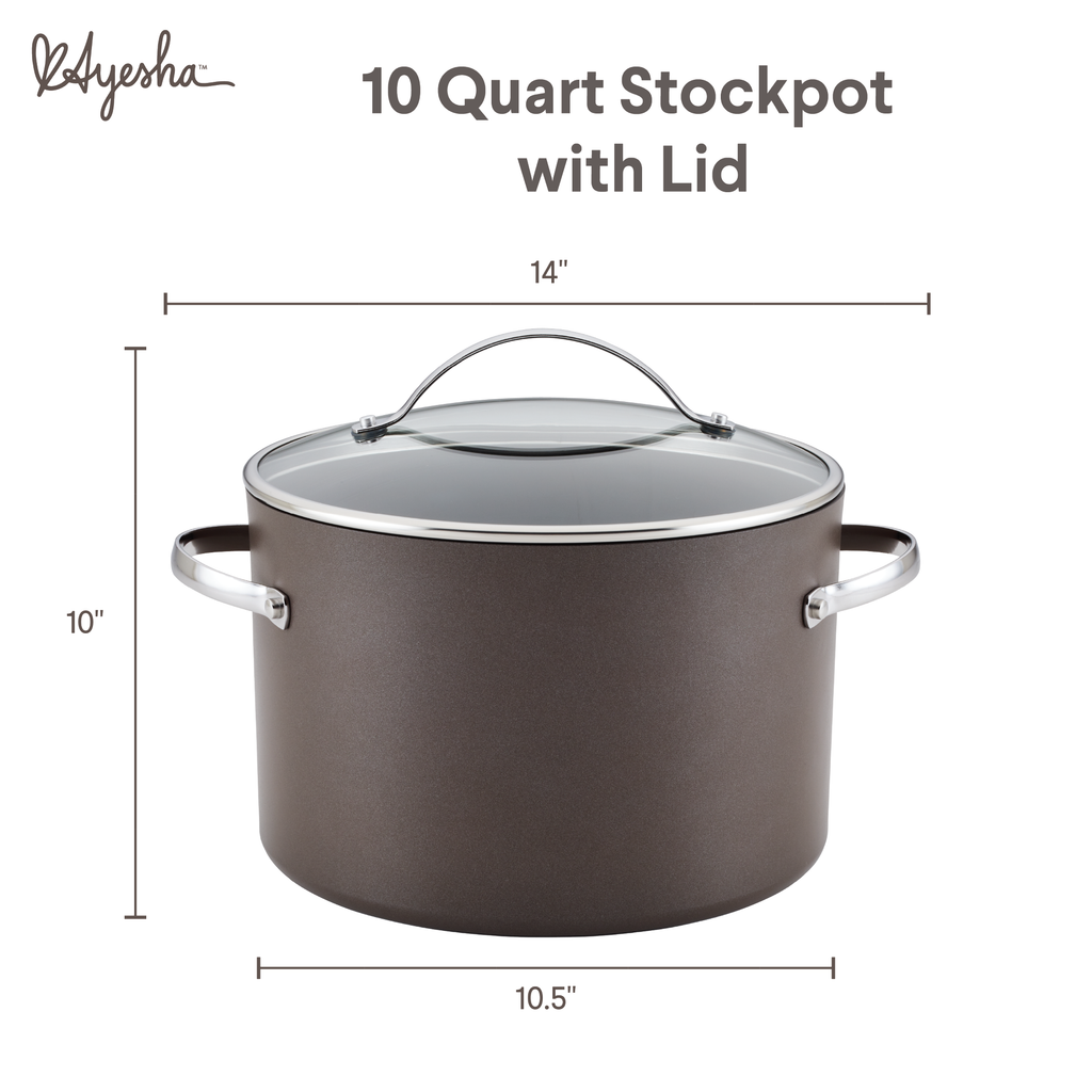 Hard-Anodized Nonstick 10-Qt. Stockpot with Lid – PotsandPans
