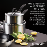 3-Quart Stainless Steel and Hybrid Nonstick Saute Pan with Lid