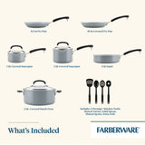 13-Piece Recycled Aluminum Ceramic Nonstick Cookware Set | Gray