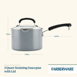 3-Quart Recycled Aluminum Nonstick Straining Saucepan