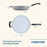 12.5-Inch Recycled Aluminum Ceramic Nonstick Deep Frying Pan