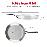 Stainless Steel 5-Ply Clad 12.25-Inch Frying Pan