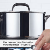 Stainless Steel 5-Ply Clad 6-Quart Stockpot with Lid
