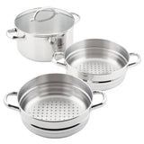 Stainless Steel 6-Quart Steamer Set with Basket