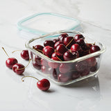 Airtight-Leakproof Borosilicate Glass 4-Piece 17-Oz. Square Container Set