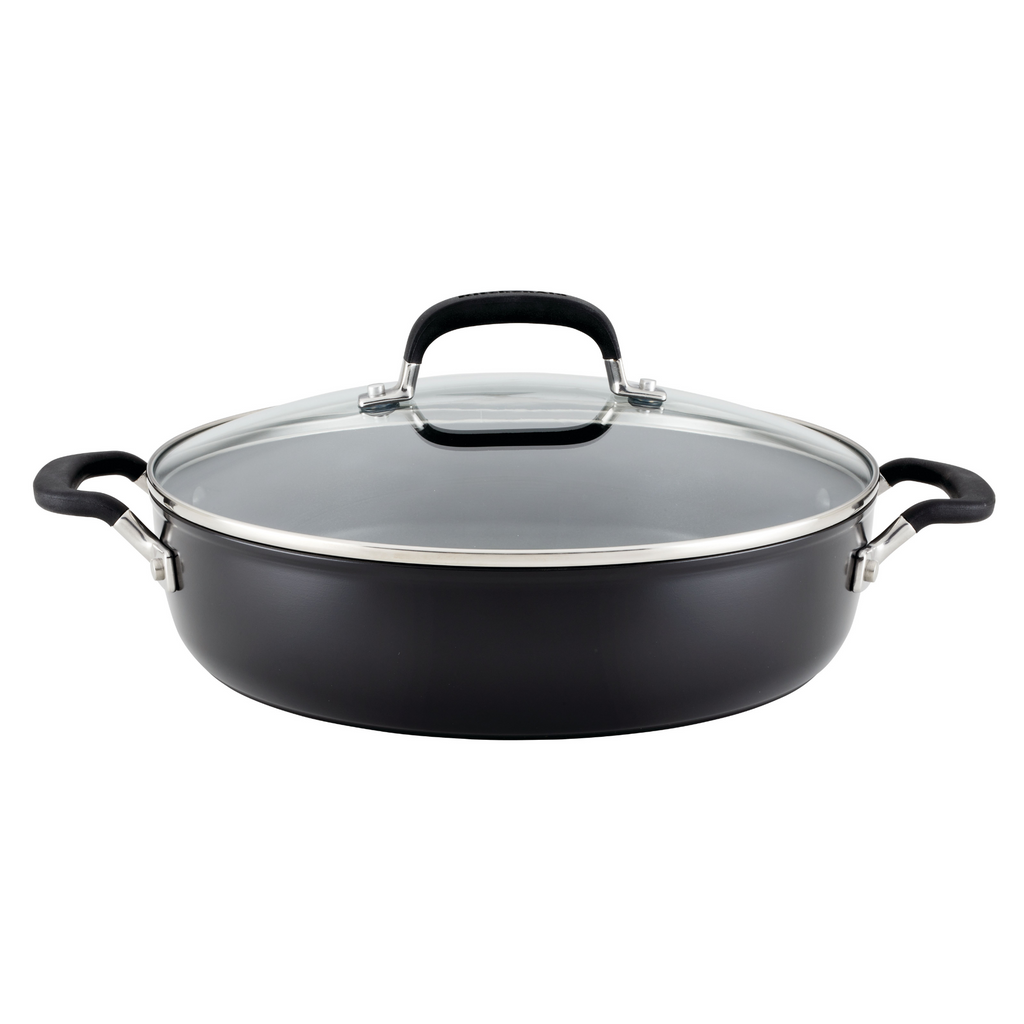 KitchenAid Hard-Anodized Induction Nonstick Frying Pan with Lid,  12.25-Inch, Matte Black