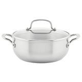 Stainless Steel 3-Ply Base 4-Quart Casserole with Lid