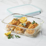 Airtight-Leakproof Borosilicate Glass 2-Piece 51-Oz. Rectangular Container Set