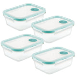 Airtight-Leakproof Borosilicate Glass 4-Piece 21-Oz. Vented Container Set