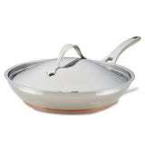 Nouvelle Copper Stainless Steel 12-Inch Covered Frying Pan