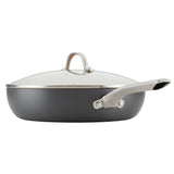 Hard Anodized 12-Inch Nonstick Deep Frying Pan with Helper Handle