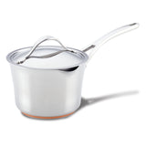 Nouvelle Copper Stainless Steel 3.5-Quart Saucepan with Straining Lid