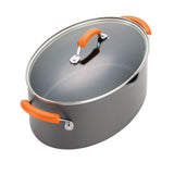 8-Quart Oval Covered Pasta Pot with Pour Spout