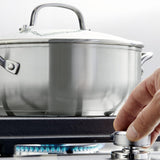 Stainless Steel 3-Ply Base 4-Quart Casserole with Lid