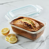 Airtight-Leakproof Borosilicate Glass Loaf Pan with Lid