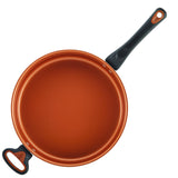 Glide Copper Ceramic 4-Quart Covered Saute with Helper Handle