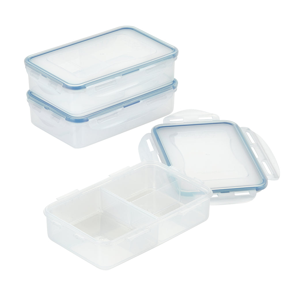 LocknLock Set of 6-12-Oz. Divided Rectangular Food Storage Containers