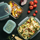 Airtight-Leakproof Borosilicate Glass 6-Piece Rectangular Glass Container Set