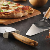 Teak Pizza Cutter and Server Set