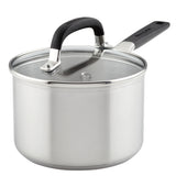 Stainless Steel 2-Quart Saucepan with Measuring Marks and Lid