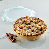 Airtight-Leakproof Borosilicate Glass Pie Dish with Lid