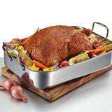 Anolon Tri-Ply Clad 17" x 12.5" Rectangular Roaster with Nonstick Rack