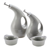 Ceramics EVOO Bottle and Ramekin Dipper Set
