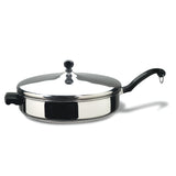 Classic Stainless Steel 12-Inch Covered Frying Pan with Helper Handle