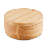 Round Wooden Salt and Spice Box with 2 Compartments