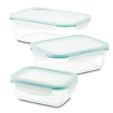 Airtight-Leakproof Borosilicate Glass 6-Piece Rectangular Glass Container Set
