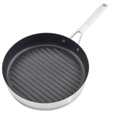 Stainless Steel 3-Ply Base 10.25-Inch Nonstick Round Grill Pan