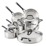 Stainless Steel 5-Ply Clad 10-Piece Cookware Set