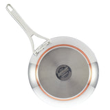 Nouvelle Copper Stainless Steel 12-Inch Covered Frying Pan