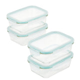 Glass 4-Piece 21-Oz. Rectangular Food Storage Container Set