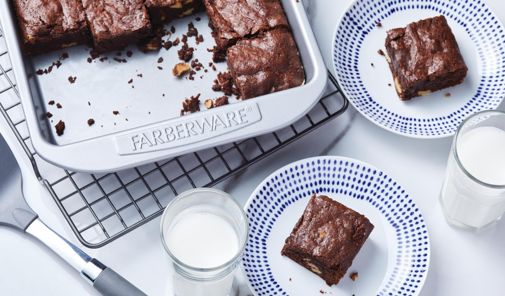 Fudgy Walnut Studded Brownies
